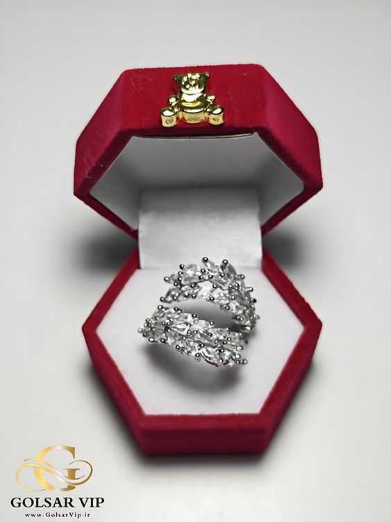 انگشتر خوشه گندم نقرهای رنگ ثابت و ضد حساسیت آلیاژ استیل