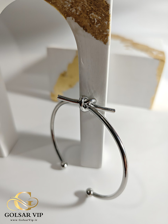 بنگل استیل گرد رنگ ثابت و ضد حساسیت - سایز فری استاندارد