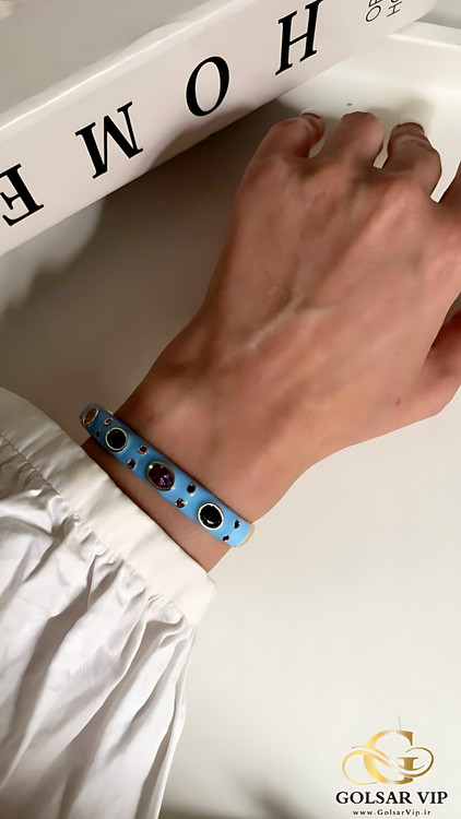 دستبند استیل میناکاری رنگ ثابت و ضد حساسیت آلیاژ استیل کیفیت بالا
