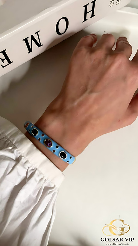 دستبند استیل میناکاری رنگ ثابت و ضد حساسیت آلیاژ استیل کیفیت بالا