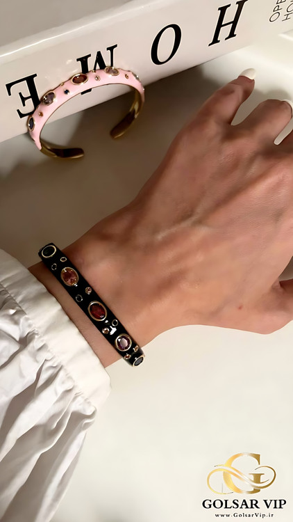 دستبند میناکاری رنگ ثابت و ضد حساسیت آلیاژ استیل کیفیت بالا