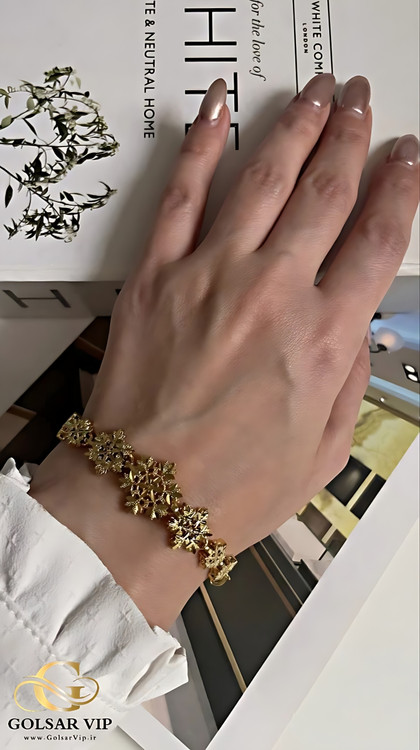 دستبند طرح طلا رنگ ثابت و ضد حساسیت آلیاژ استیل با آبکاری طلا کیفیت بالا