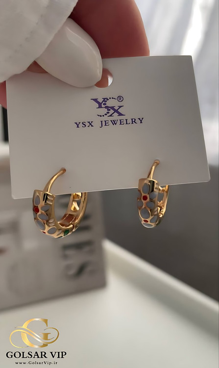 گوشواره میناکاری رنگ ثابت و ضد حساسیت آلیاژ استیل کیفیت بالا