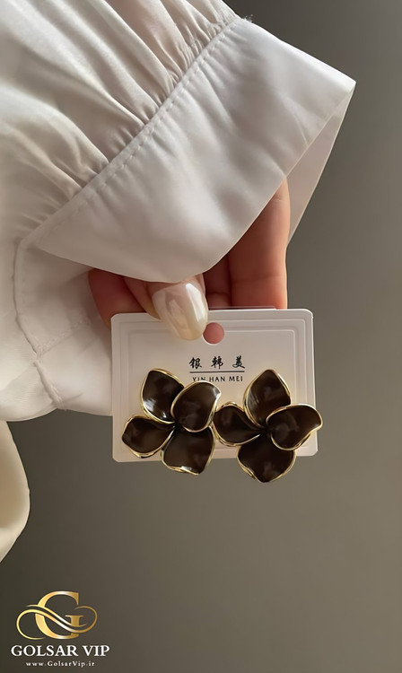 گوشواره میناکاری طرح گل رنگ ثابت و ضد حساسیت آلیاژ استیل کیفیت بالا