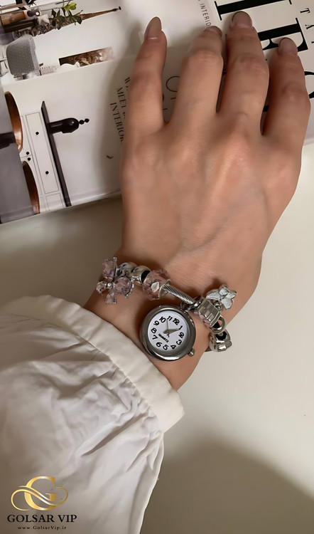 دستبند پاندورا طرح ساعت دار رنگ ثابت و ضد حساسیت آلیاژ استیل کیفیت بالا