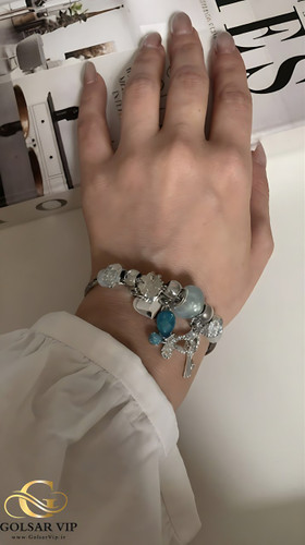 دستبند پاندورا طرح پروانه فانتزی رنگ ثابت و ضد حساسیت آلیاژ استیل کیفیت عالی