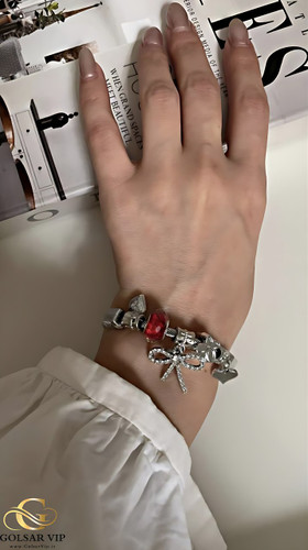 دستبند پاندورا پاپیون رنگ ثابت و ضد حساسیت آلیاژ استیل کیفیت عالی