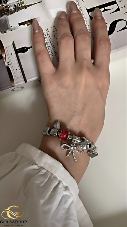 دستبند پاندورا پاپیون رنگ ثابت و ضد حساسیت آلیاژ استیل کیفیت عالی