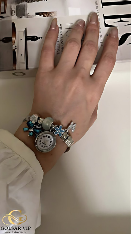 دستبند پاندورا ساعت پروانه رنگ ثابت و ضد حساسیت آلیاژ استیل کیفیت بالا