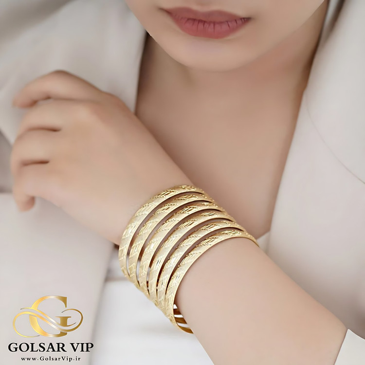 النگو طلاروس رنگ ثابت و ضد حساسیت آلیاژ استیل با آبکاری طلا کیفیت بالا