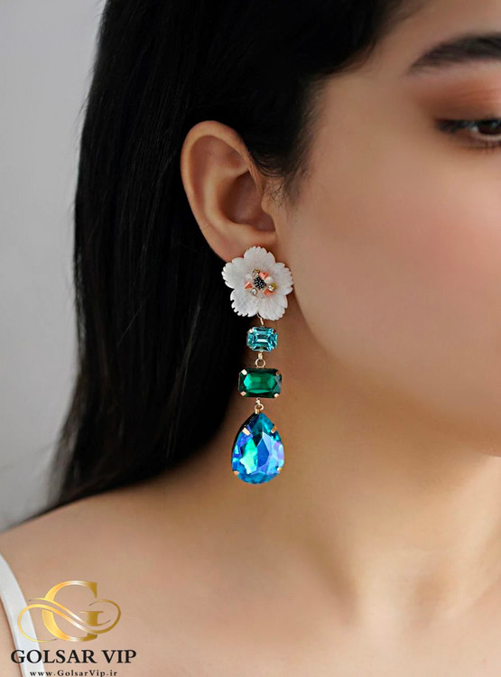 گوشواره طرح گل سفید رنگ ثابت و ضد حساسیت آلیاژ استیل کیفیت بالا