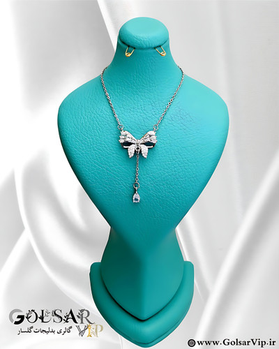 گردنبند پاپیون رنگ ثابت و ضد حساسیت آلیاژ استیل کیفیت بالا