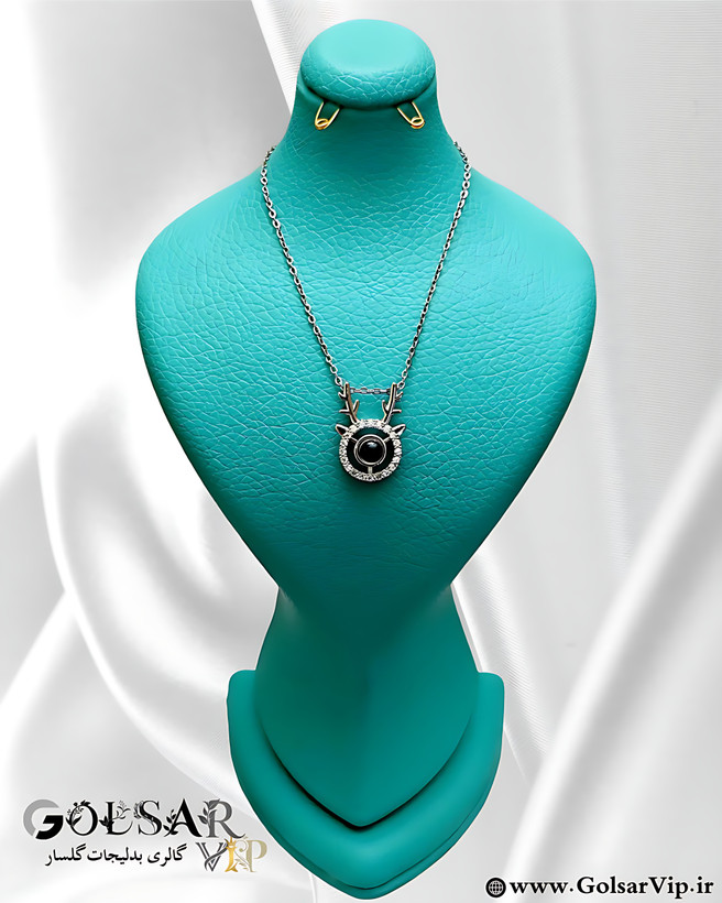 گردنبند گوزن دوست دارم به صد زبان رنگ ثابت و ضد حساسیت آلیاژ استیل کیفیت بالا