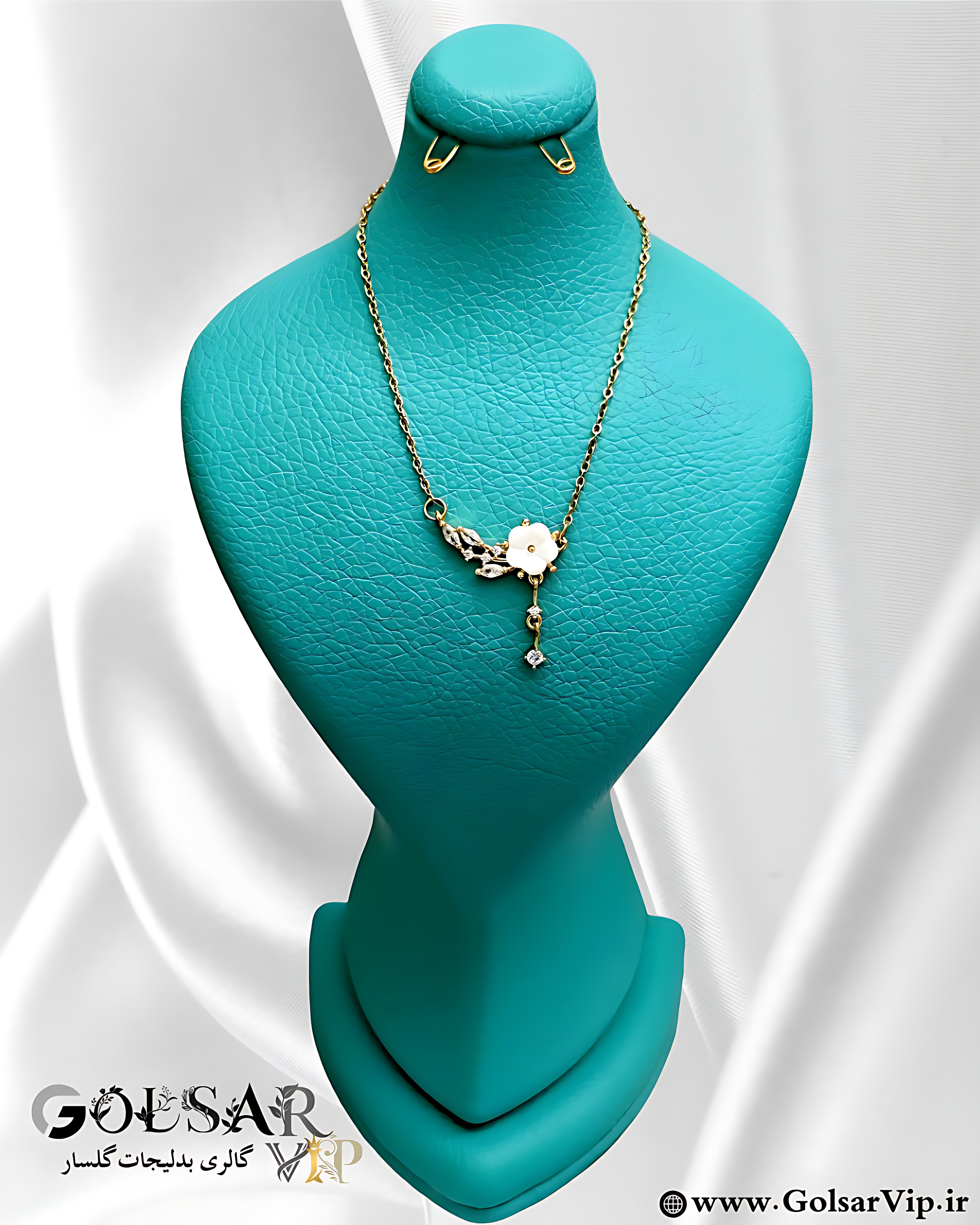 گردنبند گل سفید رنگ ثابت و ضد حساسیت آلیاژ استیل کیفیت بالا