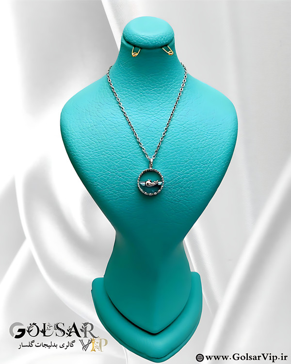 گردنبند دلفین رنگ ثابت و ضد حساسیت آلیاژ استیل کیفیت بالا