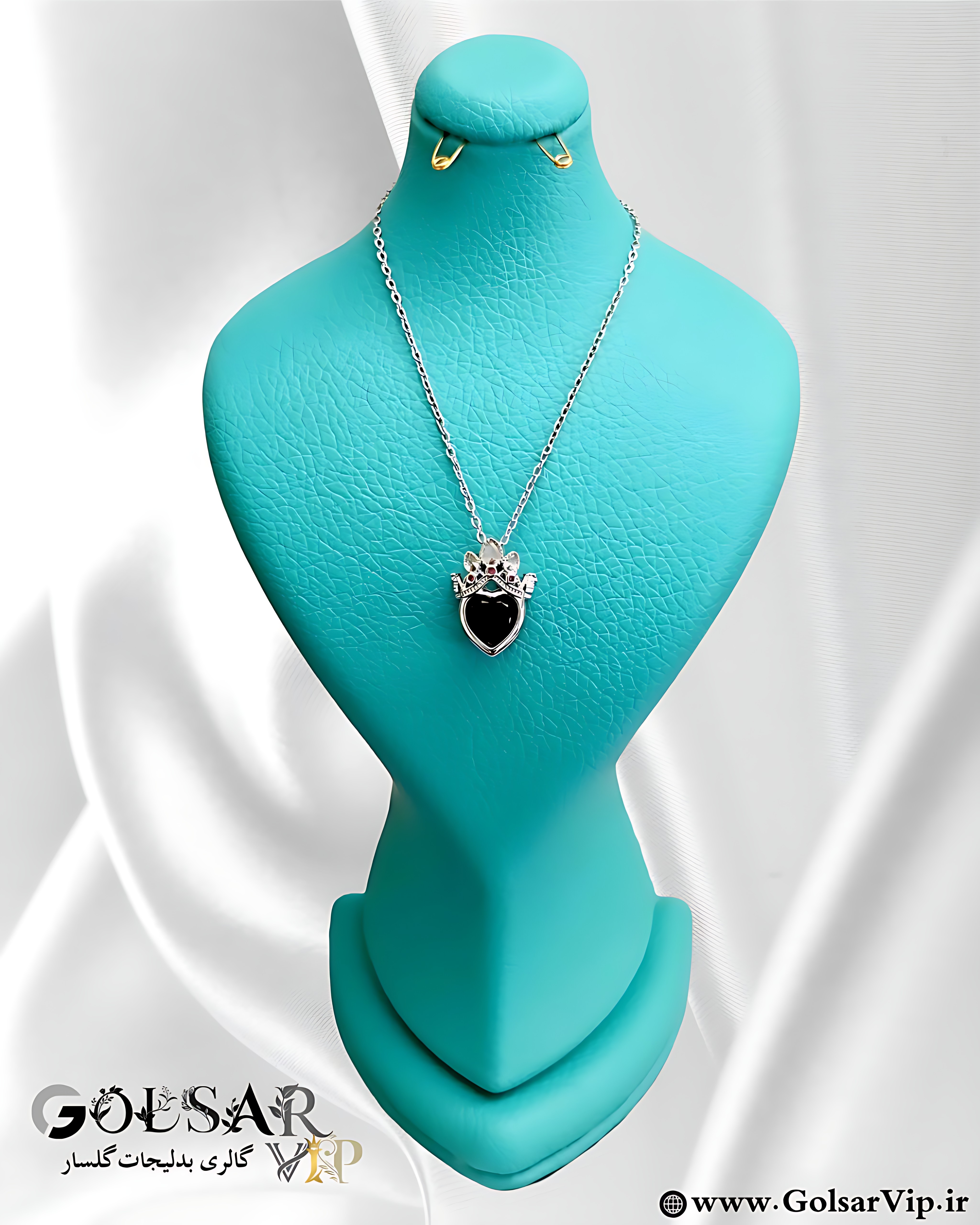 گردنبند راپونزل مشکی رنگ ثابت و ضد حساسیت آلیاژ استیل کیفیت بالا