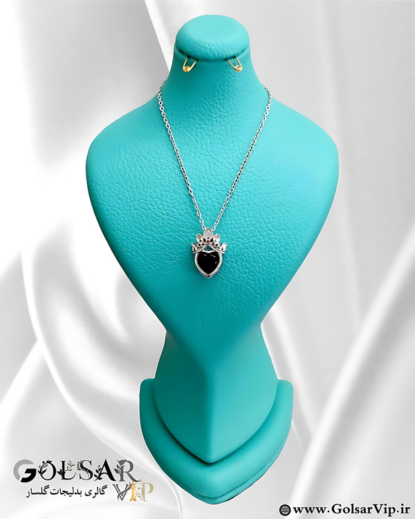 گردنبند راپونزل مشکی رنگ ثابت و ضد حساسیت آلیاژ استیل کیفیت بالا