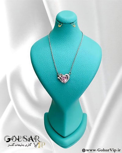 گردنبند قلب پاپیونی رنگ ثابت و ضد حساسیت آلیاژ استیل کیفیت بالا