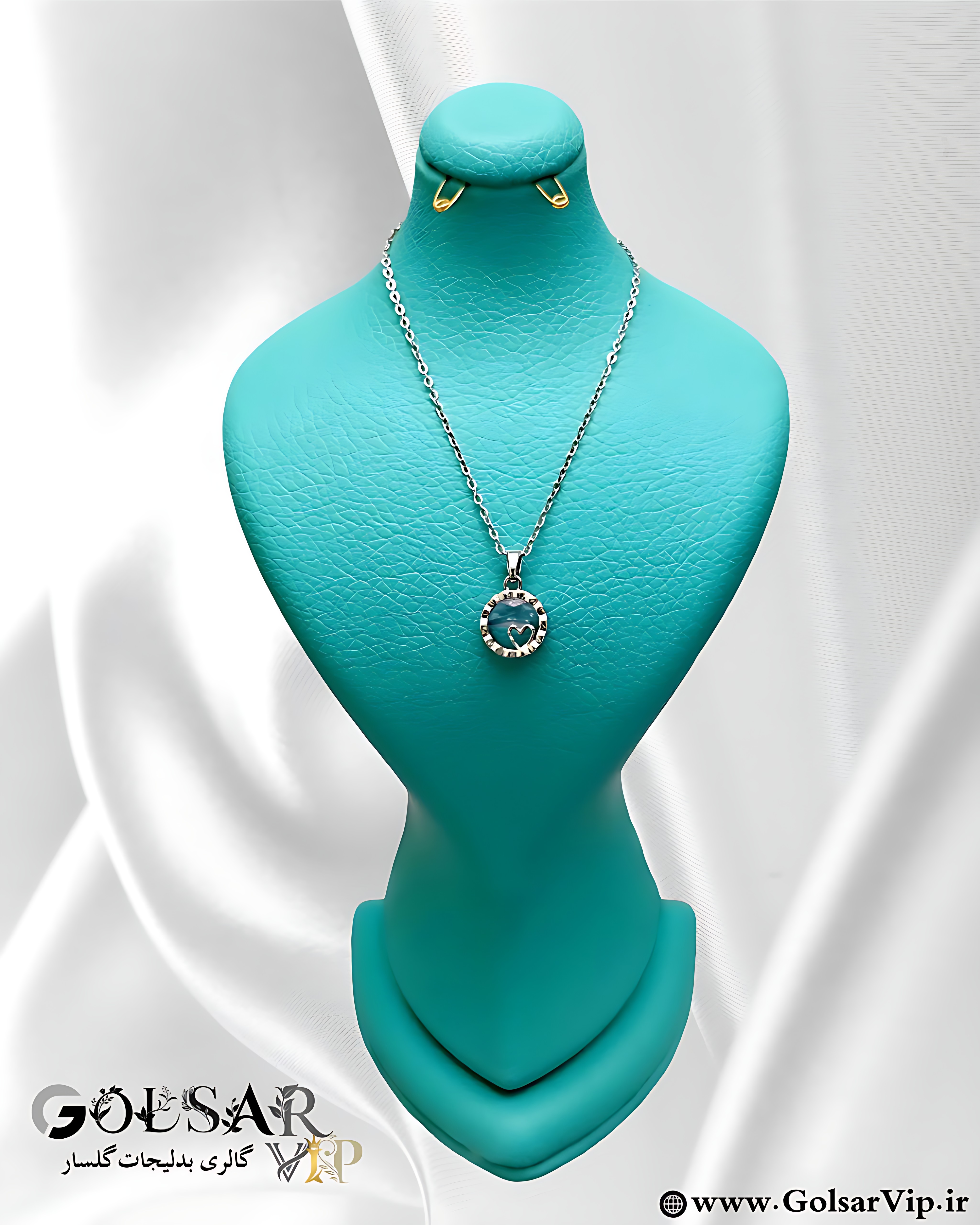 گردنبند قلب فانتزی نقره‌ای رنگ ثابت و ضد حساسیت آلیاژ استیل کیفیت بالا