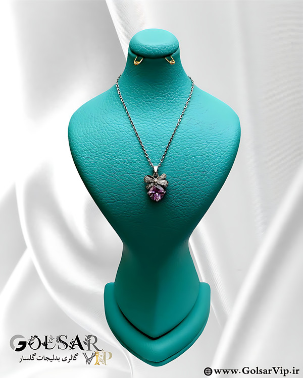 گردنبند پاپیون رنگ ثابت و ضد حساسیت آلیاژ استیل کیفیت بالا