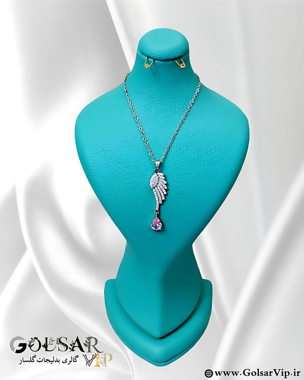 گردنبند قلب تک بال رنگ ثابت و ضد حساسیت آلیاژ استیل کیفیت بالا