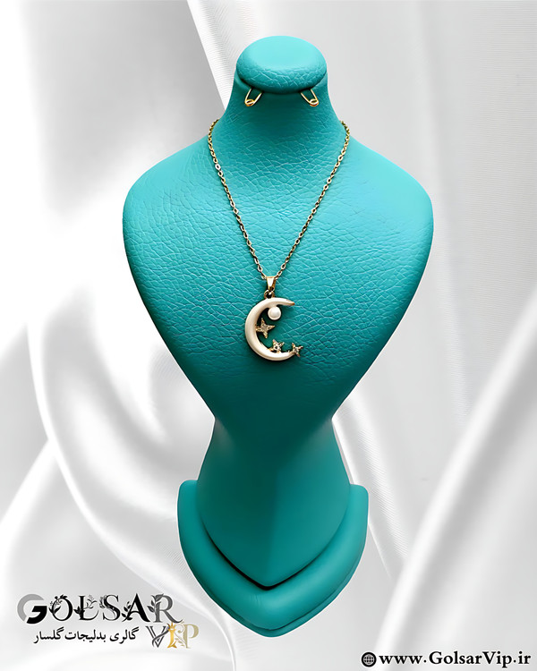 گردنبند نیمه ماه رنگ ثابت و ضد حساسیت آلیاژ استیل کیفیت بالا