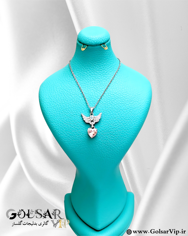 گردنبند بال قلب رنگ ثابت و ضد حساسیت آلیاژ استیل کیفیت بالا