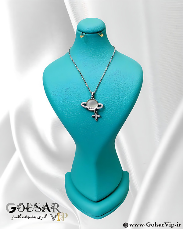 گردنبند زحل رنگ ثابت و ضد حساسیت آلیاژ استیل کیفیت بالا