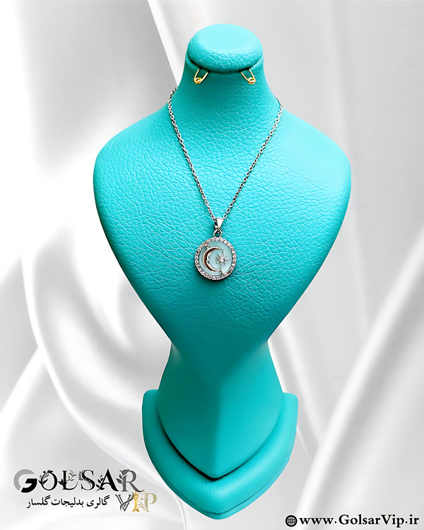 گردنبند ماه ستاره رنگ ثابت و ضد حساسیت آلیاژ استیل کیفیت بالا