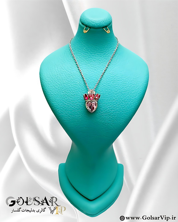 گردنبند ملکه صورتی رنگ ثابت و ضد حساسیت آلیاژ استیل کیفیت بالا