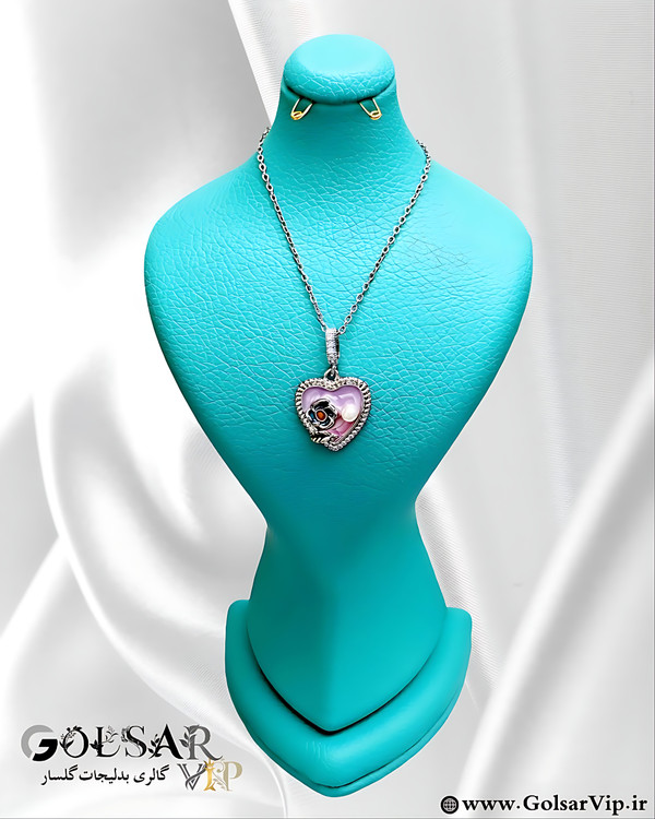 گردنبند گل سبز رنگ ثابت و ضد حساسیت آلیاژ استیل کیفیت بالا