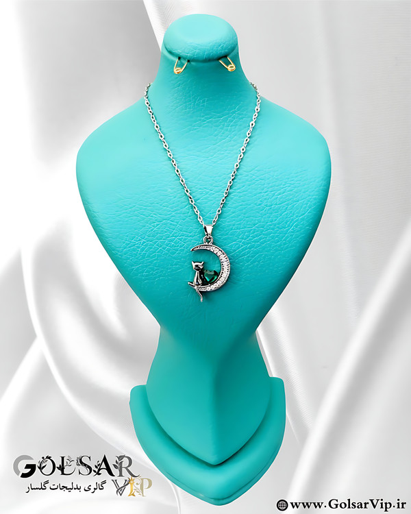 گردنبند ماه گربه رنگ ثابت و ضد حساسیت آلیاژ استیل کیفیت بالا