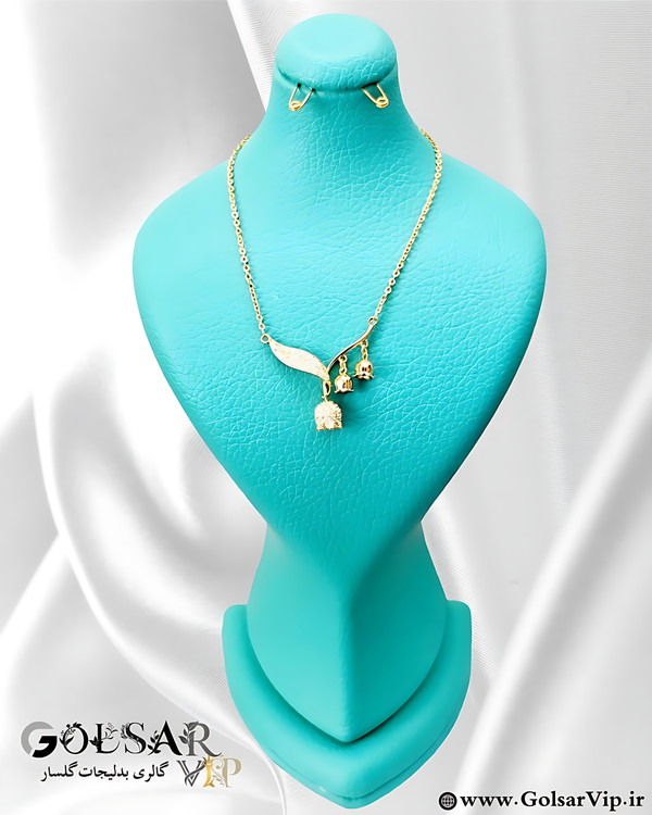 گردنبند زنگوله رنگ ثابت و ضد حساسیت آلیاژ استیل با آبکاری طلا کیفیت بالا