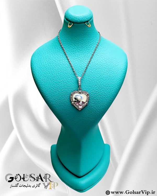 گردنبند گل صورتی رنگ ثابت و ضد حساسیت آلیاژ استیل کیفیت بالا