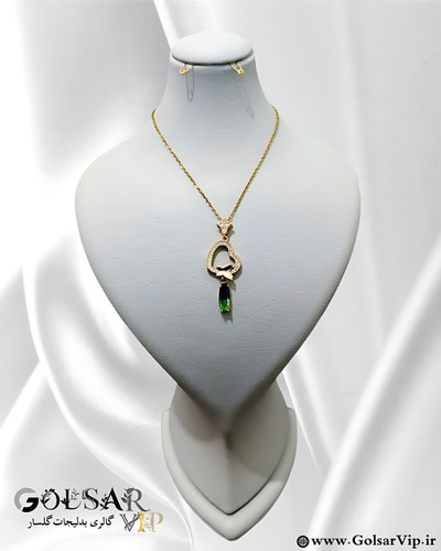 گردنبند قلب آویز کریستال رنگ ثابت و ضد حساسیت آلیاژ استیل با آبکاری طلا کیفیت بالا