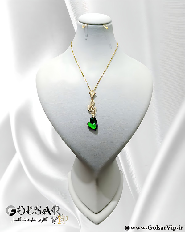 گردنبند قلب کریستالی رنگ ثابت و ضد حساسیت آلیاژ استیل کیفیت بالا