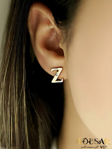 گوشواره Z رنگ ثابت و ضد حساسیت آلیاژ استیل با آبکاری طلا کیفیت بالا