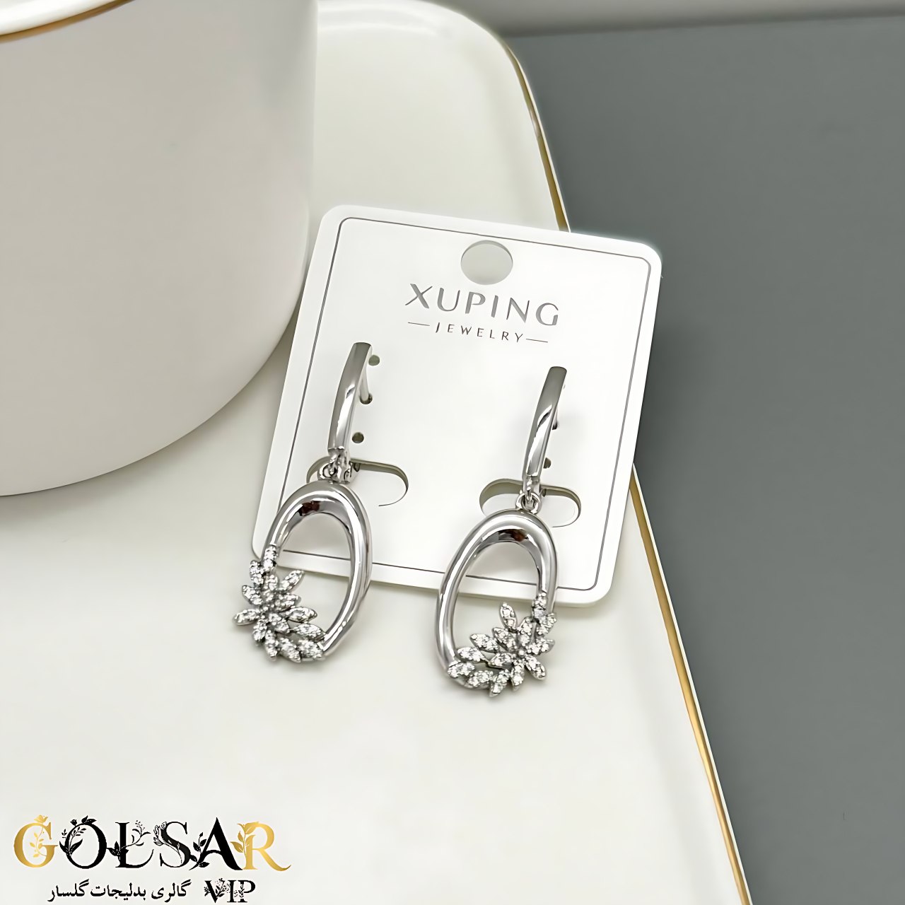 گوشواره حلقه گل رنگ ثابت و ضد حساسیت آلیاژ استیل با کیفیت بالا