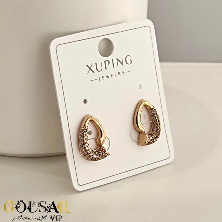 گوشواره کلاسیک رنگ ثابت و ضد حساسیت آلیاژ استیل با آبکاری طلا کیفیت بالا