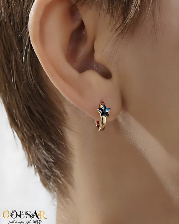 گوشواره ستاره رنگ ثابت و ضد حساسیت آلیاژ استیل با کیفیت بالا