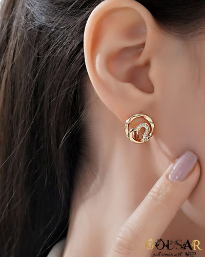 گوشواره عشق رنگ ثابت و ضد حساسیت آلیاژ استیل با آبکاری طلا کیفیت بالا