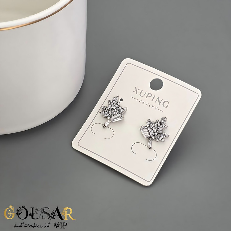 گوشواره برگ رنگ ثابت و ضد حساسیت آلیاژ استیل با کیفیت بالا