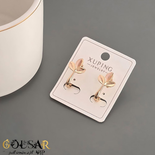 گوشواره برگ پاییزی رنگ ثابت و ضد حساسیت آلیاژ استیل با آبکاری طلا کیفیت بالا