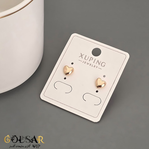 گوشواره قلب مینی رنگ ثابت و ضد حساسیت آلیاژ استیل با آبکاری طلا کیفیت بالا