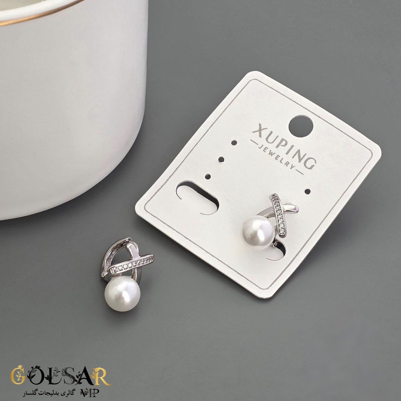 گوشواره آویز مروارید رنگ ثابت و ضد حساسیت آلیاژ استیل با کیفیت بالا