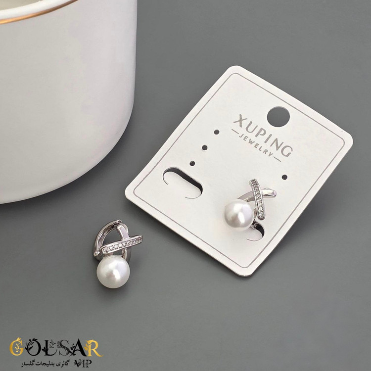 گوشواره آویز مروارید رنگ ثابت و ضد حساسیت آلیاژ استیل با کیفیت بالا