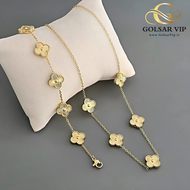 نیمست ونکلیف رنگ ثابت و ضد حساسیت آلیاژ استیل با آبکاری طلا کیفیت عالی