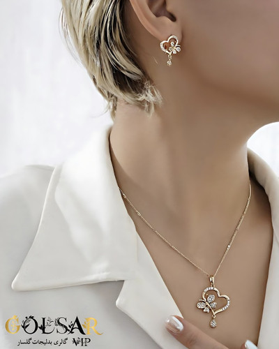 نیمست قلب پروانه رنگ ثابت و ضد حساسیت آلیاژ استیل با آبکاری طلا کیفیت عالی