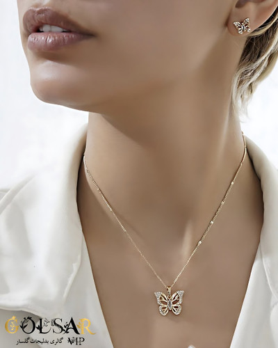 نیمست پروانه رنگ ثابت و ضد حساسیت آلیاژ استیل با آبکاری طلا کیفیت عالی