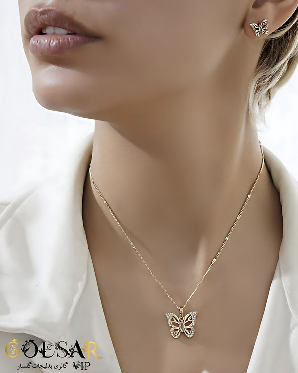 نیمست پروانه رنگ ثابت و ضد حساسیت آلیاژ استیل با آبکاری طلا کیفیت عالی